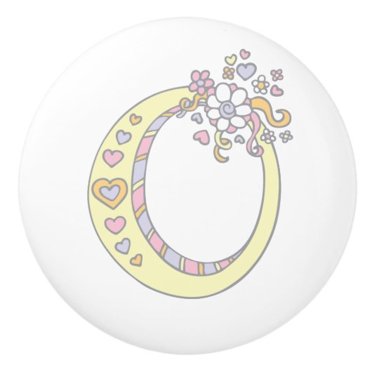 Decoratieve letter O monogram handvat knop (Voorkant)