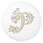 Decoratieve letter P monogram handvat knop (Voorkant)
