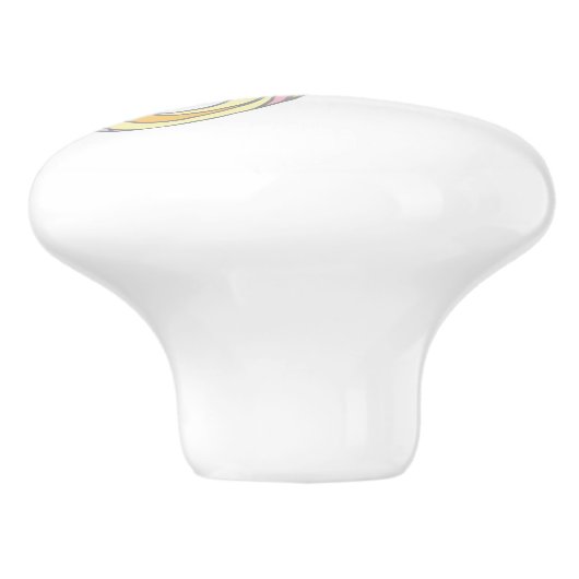 Decoratieve letter P monogram handvat knop (Zijkant)