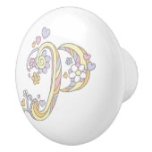 Decoratieve letter P monogram handvat knop (Rechts)