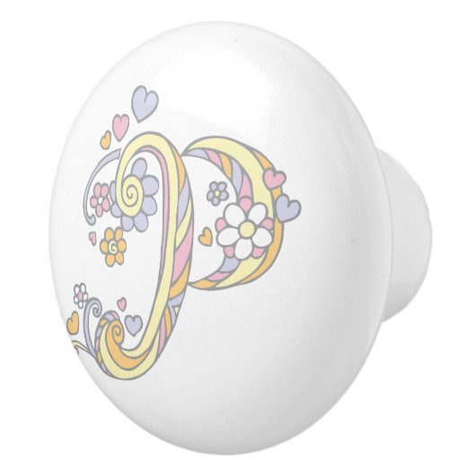Decoratieve letter P monogram handvat knop (Rechts)