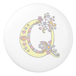 Decoratieve letter Q monogram handvat trekknop Keramische Knop