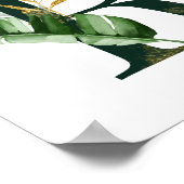 Decoratieve letter R met tropische bladeren Poster (Hoek)