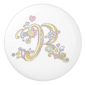 Decoratieve letter R monogram handvat knop (Voorkant)