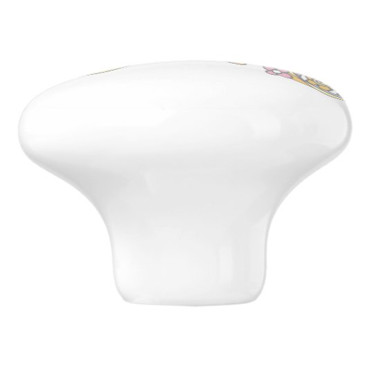 Decoratieve letter R monogram handvat knop (Zijkant)