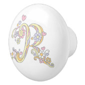 Decoratieve letter R monogram handvat knop (Rechts)