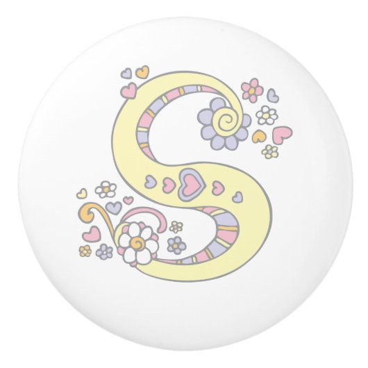 Decoratieve letter S monogram handvat pull knop (Voorkant)