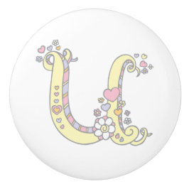 Decoratieve letter U monogram handvat pull knop