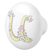 Decoratieve letter U monogram handvat pull knop (Rechts)