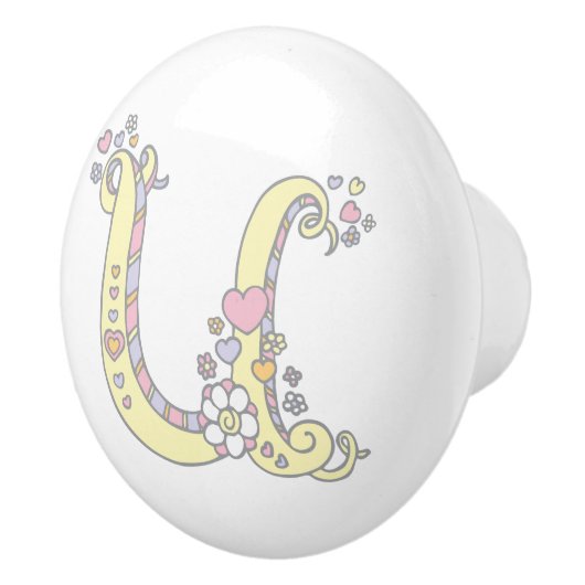 Decoratieve letter U monogram handvat pull knop (Rechts)