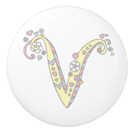 Decoratieve letter V monogram handvat pull knop