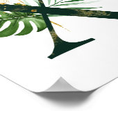 Decoratieve letter X met tropische bladeren Poster (Hoek)