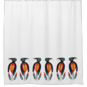 decoratieve leuke feestelijke vogelrand douchegordijn (Voorkant)