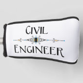 Decoratieve lijn voor civiele ingenieur golfheadcover (Voorkant)