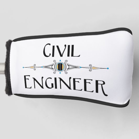 Decoratieve lijn voor civiele ingenieur golfheadcover (Voorkant)