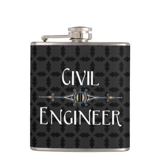 Decoratieve lijn voor civiele ingenieur heupfles (Voorkant)