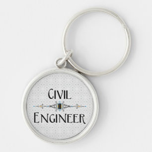 Decoratieve lijn voor civiele ingenieur sleutelhanger