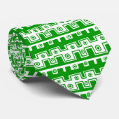 Decoratieve lijnen Groen en Wit Stropdas (Opgerold)