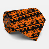 Decoratieve lijnen - Oranje (FF6600) Stropdas (Opgerold)