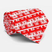 Decoratieve lijnen Rood en Wit Stropdas (Opgerold)