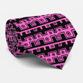 Decoratieve lijnen - Roze (FF66CC) Stropdas (Opgerold)