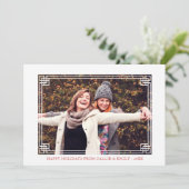 Decoratieve lijst - Gelukkig kerstfeest foto Feestdagenkaart (Staand voorkant)