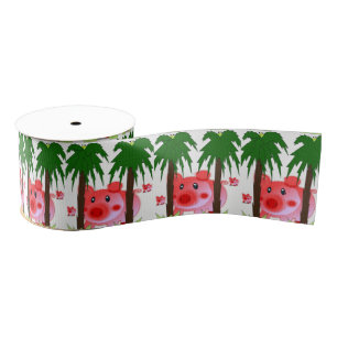 decoratieve lintkinderen roze varkens grosgrain lint