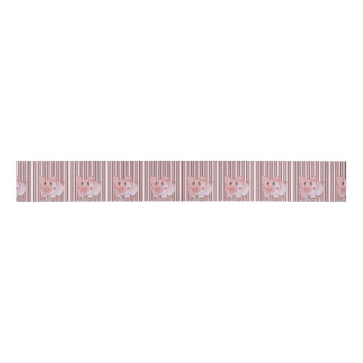 decoratieve lintkinderen roze varkens grosgrain lint (Voorkant)