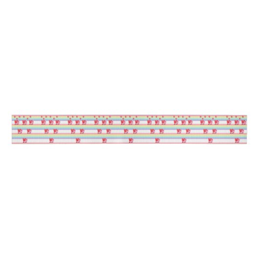 decoratieve lintkinderen roze varkens grosgrain lint (Voorkant)