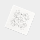 Decoratieve loof rand Vrolijk kerstfeest Folie Servetten (Links)