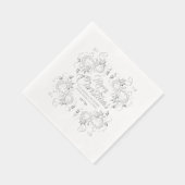 Decoratieve loof rand Vrolijk kerstfeest Folie Servetten (Rechts)