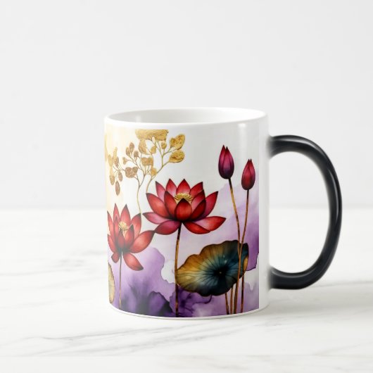 Decoratieve Lotus Flowers Design #2 Magische Mok (Rechts)