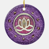 Decoratieve Lotus haaklook Keramisch Ornament (Achterkant)