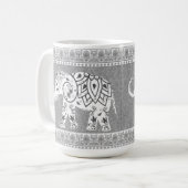 Decoratieve Lotus Mandala Olifant Koffiemok (Voorkant links)