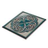 Decoratieve Lucky Four Leaf Clover Green Celtic Tegeltje (Zijkant)