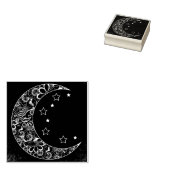 Decoratieve maan en sterren rubberstempel (Gestempeld)