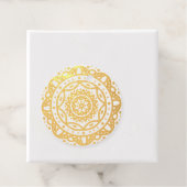 decoratieve mandala elegant script folie bedankjes labels (Met doos)