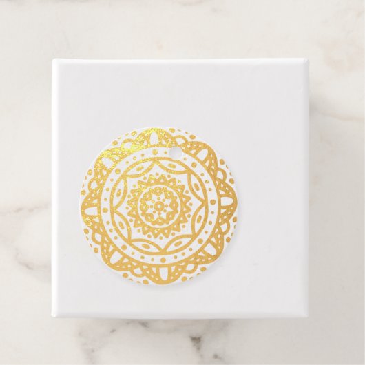 decoratieve mandala elegant script folie bedankjes labels (Met doos)