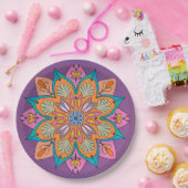 Decoratieve Mandala Ontwerp Papieren Bordje (Feest)