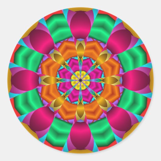 Decoratieve Mandala sticker Bloemhart (Voorkant)