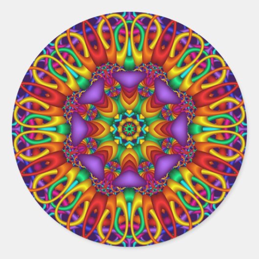 Decoratieve mandala sticker met felle kleuren (Voorkant)