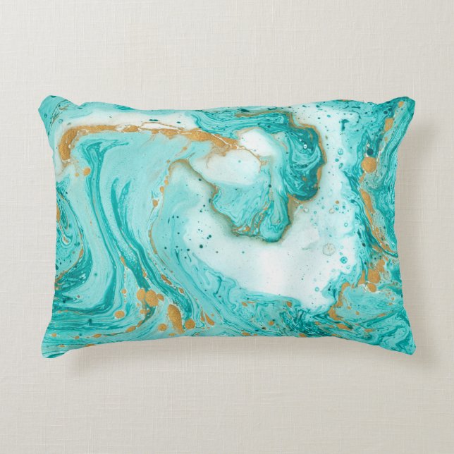 Decoratieve marmertextuur. Abstract schilderen. Tu Accent Kussen (Voorkant)