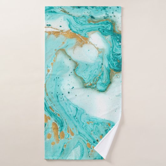 Decoratieve marmertextuur. Abstract schilderen. Tu Badhanddoek (Badhanddoek)