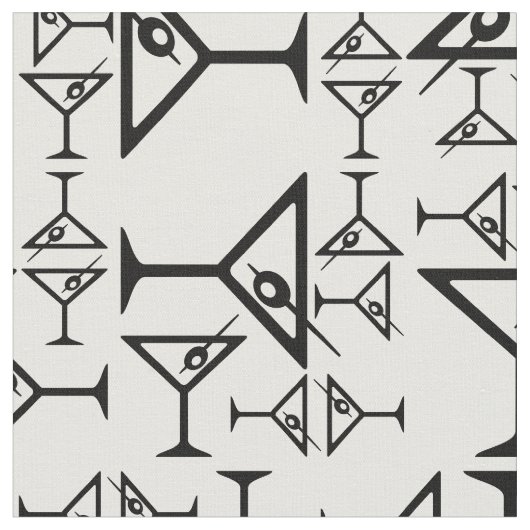 Decoratieve Martini Glass Pattern  Martinis Stof (Close Up)