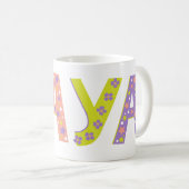 Decoratieve Maya-bloemen en sterrenmok Koffiemok (Voorkant rechts)