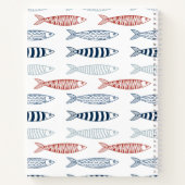 Decoratieve Mediterrane Sardines Vis Custom Name Notitieboek (Achterkant)