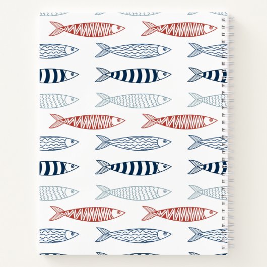 Decoratieve mediterrane sardines vis recept notitieboek (Achterkant)