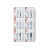 Decoratieve mediterrane sardines vispatroon badmat (Voorkant Verticaal)