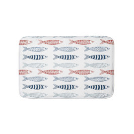 Decoratieve mediterrane sardines vispatroon badmat