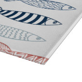 Decoratieve mediterrane sardines vispatroon snijplank (Hoek)